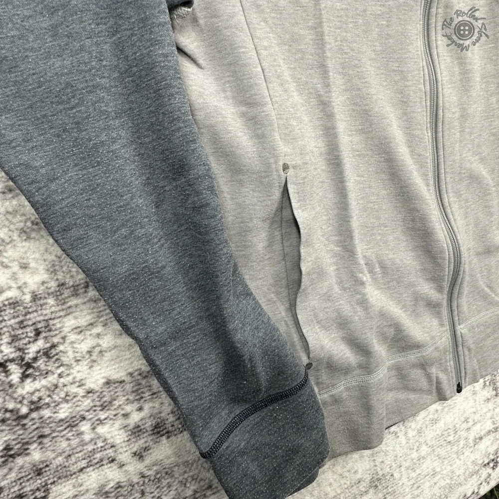 The North Face Men's Large Gray Charcoal Colorblock‎ Full Zip Sweatshirt Jacket